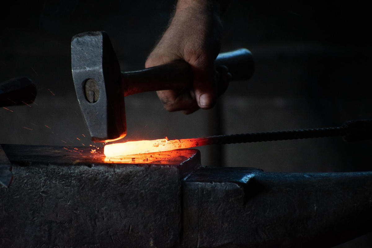 Close-up image of blacksmith hammer